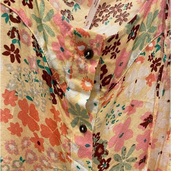 Free People Callie Floral Print Scoop Neck Short Sleeve Tunic Top .Size XS - Picture 9 of 16